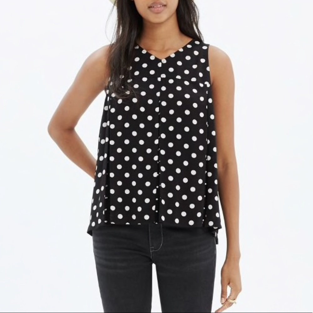 madewell trapeze polka dot tank